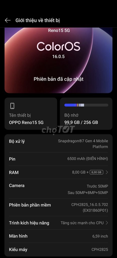 OPPO Reno15 5G 256GB. Mua bán Điện thoại tại Huyện Củ Chi Tp Hồ Chí Minh được đăng bởi Bé Đô hình 1