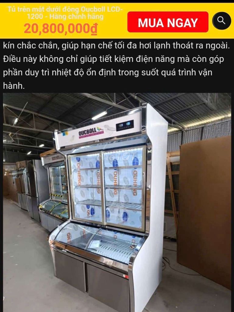 Tủ lạnh trưng bày Oucboll LCD-1200 Bạc. Mua bán Tủ lạnh tại Huyện Cần Giuộc Long An được đăng bởi Nguyễn My hình 1