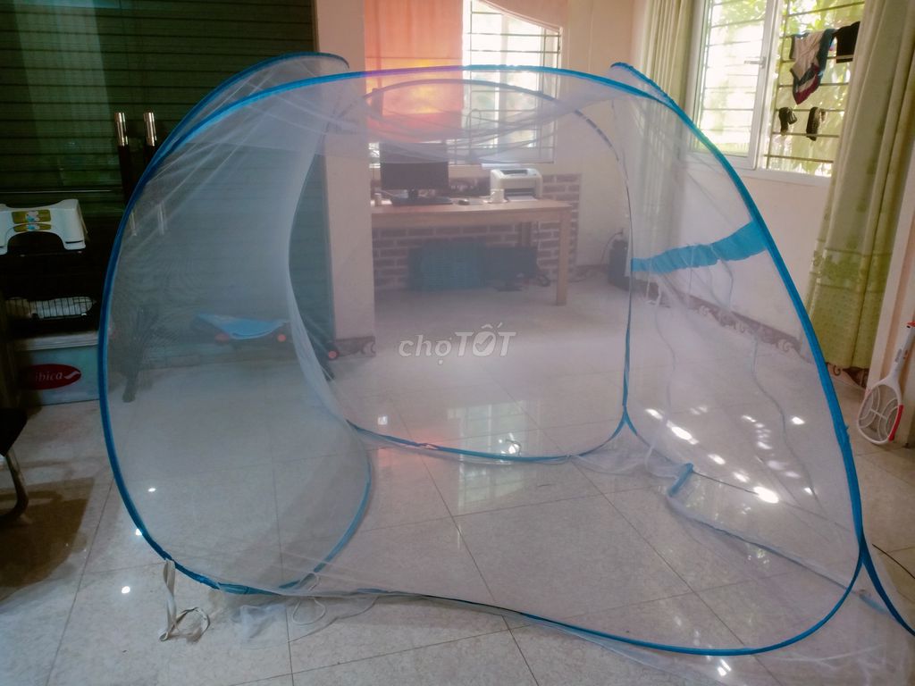 Màn chụp Giường đôi Gấp gọn Trắng, Xanh. Mua bán Giường, chăn ga gối nệm tại Quận Tây Hồ Hà Nội được đăng bởi Thiện An hình 1