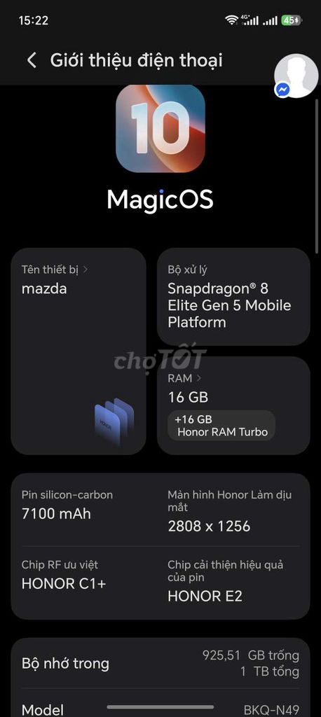 Honor Magic 8 Pro 16-1tb. máy đẹp ken màu vàng cát. Mua bán Điện thoại tại Quận Cẩm Lệ Đà Nẵng được đăng bởi anh ba hình 1