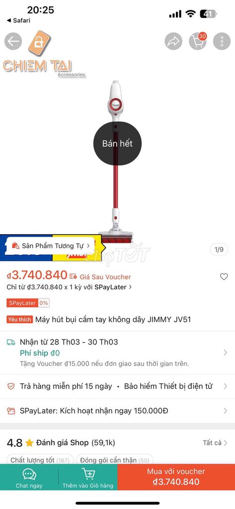 Máy hút bụi JIMMY JV51 Cầm tay Đỏ. Mua bán Thiết bị vệ sinh, nhà tắm tại Quận Thanh Xuân Hà Nội được đăng bởi Lưu hiền  hình 1