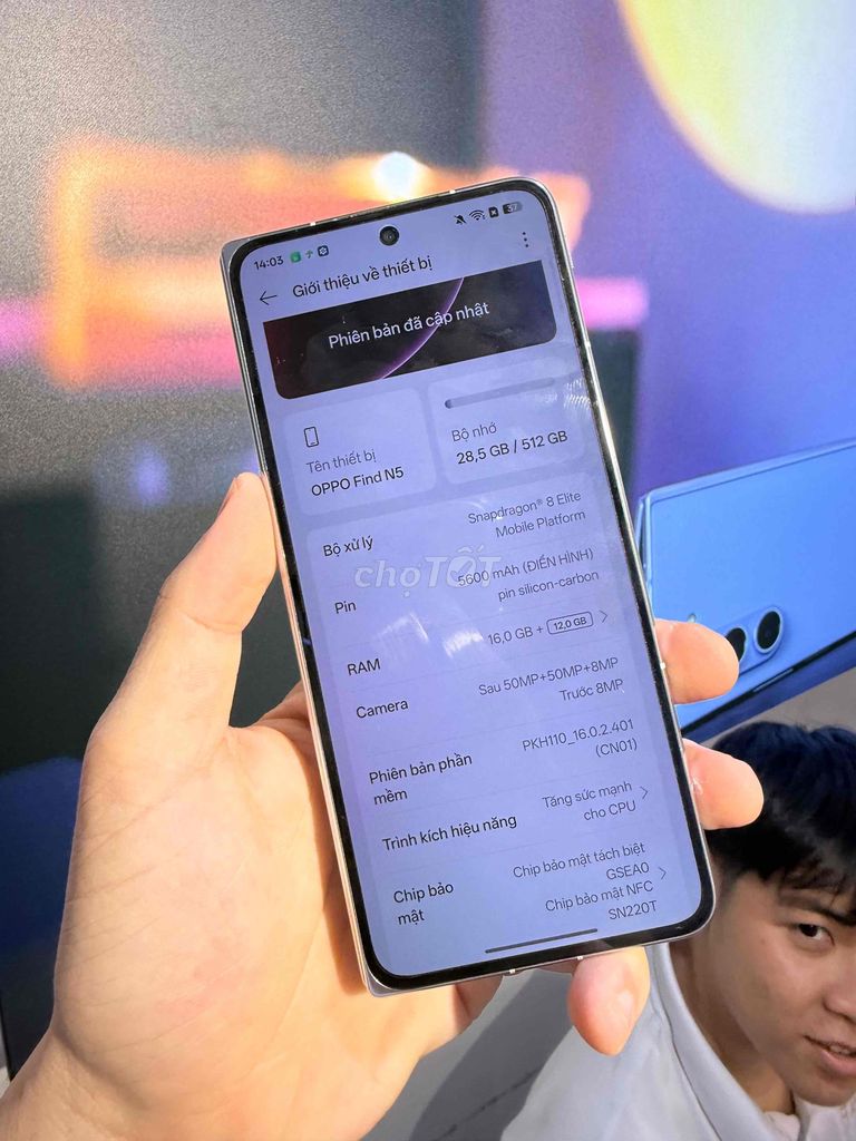 Oppo Find N5 512GB trắng - 2 sim. Mua bán Điện thoại tại Quận 3 Tp Hồ Chí Minh được đăng bởi 2 Hand STORE  hình 1