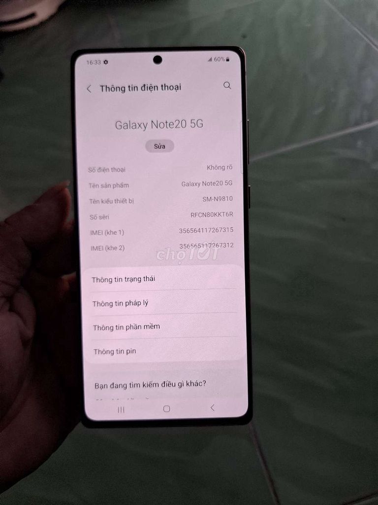Samsung Note 20 5G 256GB Đồng. Mua bán Điện thoại tại Thành phố Thủ Dầu Một Bình Dương được đăng bởi Nga tuấn Đt Giá rẻ hình 1