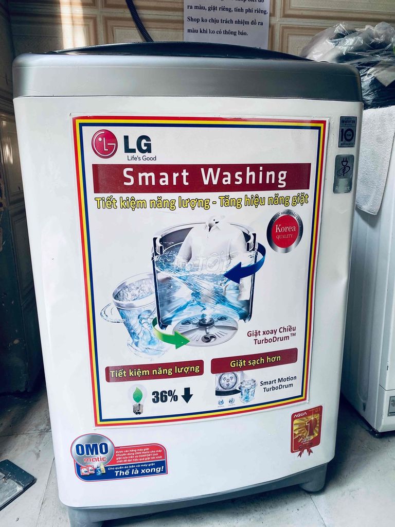 Máy giặt LG Inverter 8.5kg Trắng, còn mới, tốt. Mua bán Máy giặt tại Quận 4 Tp Hồ Chí Minh được đăng bởi Minh Đăng hình 1