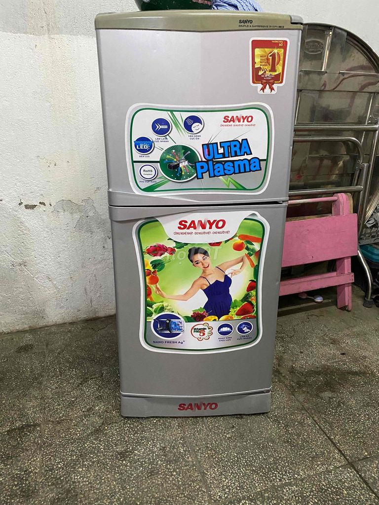 tủ lạnh sanyo 123l máy zin bao tốt bảo hành 6 th