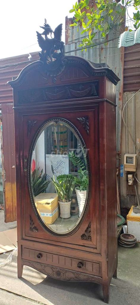 Tủ trang trí Gỗ quý hiếm Nâu Cổ điển Gương. Mua bán Tủ, kệ gia đình tại Huyện Bình Chánh Tp Hồ Chí Minh được đăng bởi an khang hình 1