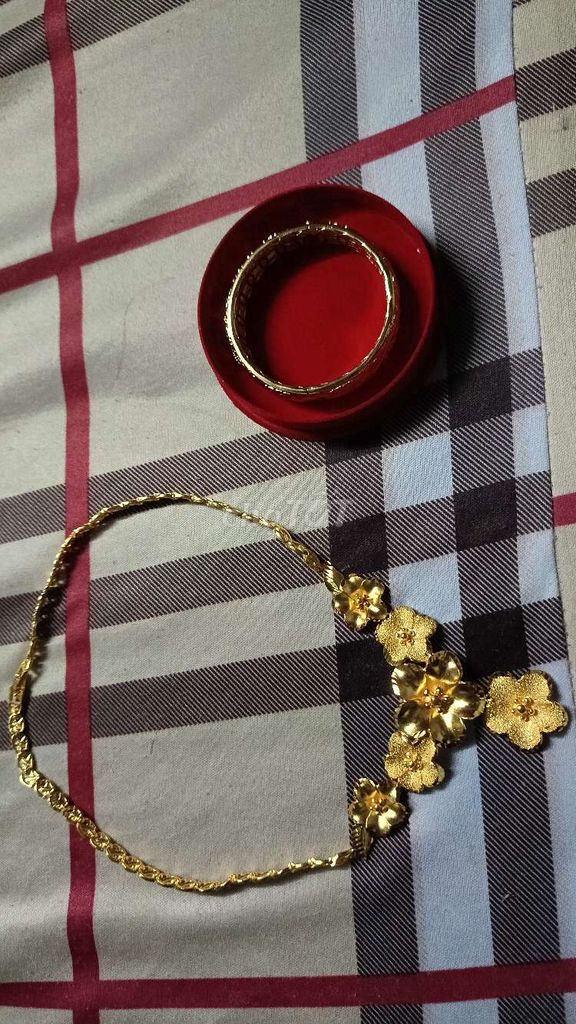 Dây chuyền + Vòng tay mạ 24k