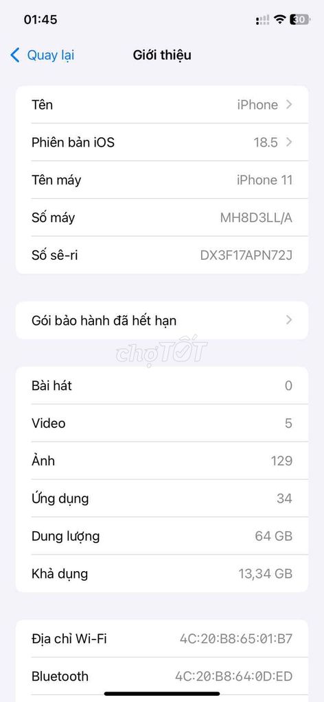 Apple iPhone 11 64GB Đen Mỹ 83%. Mua bán Điện thoại tại Huyện Nhơn Trạch Đồng Nai được đăng bởi Hoài Nam hình 1