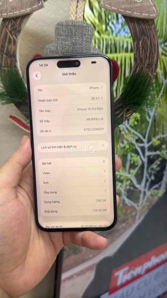 Apple iPhone 15 Pro Max 256GB xanh dương vỏ đẹp. Mua bán Điện thoại tại Quận Đống Đa Hà Nội được đăng bởi mỹ chi hình 1