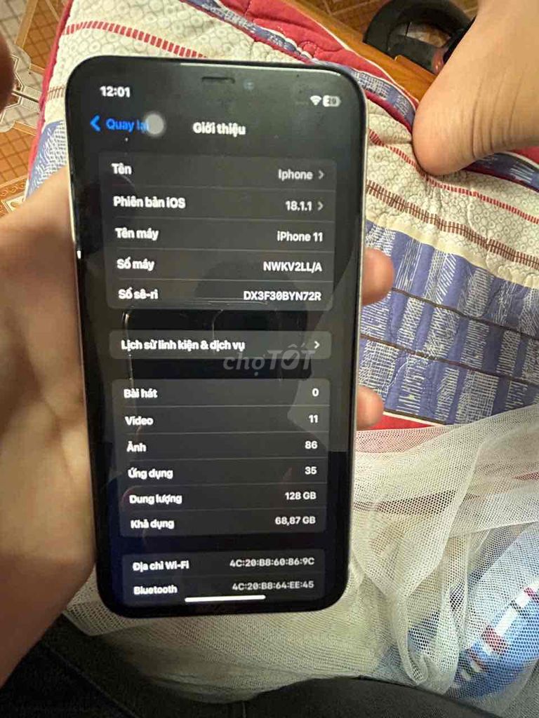 Apple iPhone 11 128GB Trắng. Mua bán Điện thoại tại Huyện Tam Dương Vĩnh Phúc được đăng bởi Hooàng Baao hình 1