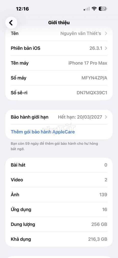 Máy ip 17 pro max mới nguyện sac 1 lần. Mua bán Điện thoại tại Huyện Bình Giang Hải Dương được đăng bởi Thiết Nguyễn Văn hình 1