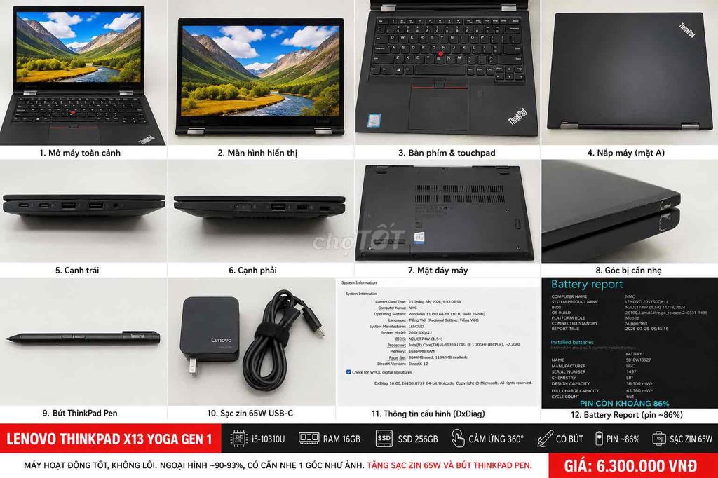 Lenovo ThinkPad X13 Yoga Gen 1 i5-10310U 16GB/256G. Mua bán Laptop tại Thành phố Móng Cái Quảng Ninh được đăng bởi Minh Châu hình 1