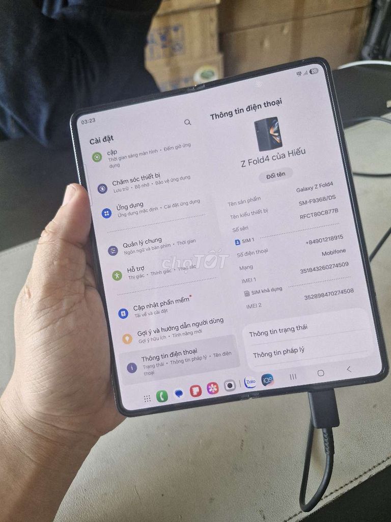 Samsung Z Fold4 12GB/256GB Xám. Mua bán Điện thoại tại Quận Ninh Kiều Cần Thơ được đăng bởi nguyễn Trần Quân hình 1
