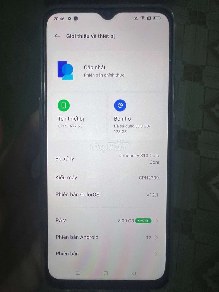 OPPO A77 5G 128GB Đen. Mua bán Điện thoại tại Thành phố Biên Hòa Đồng Nai được đăng bởi Thanhh Phong hình 1
