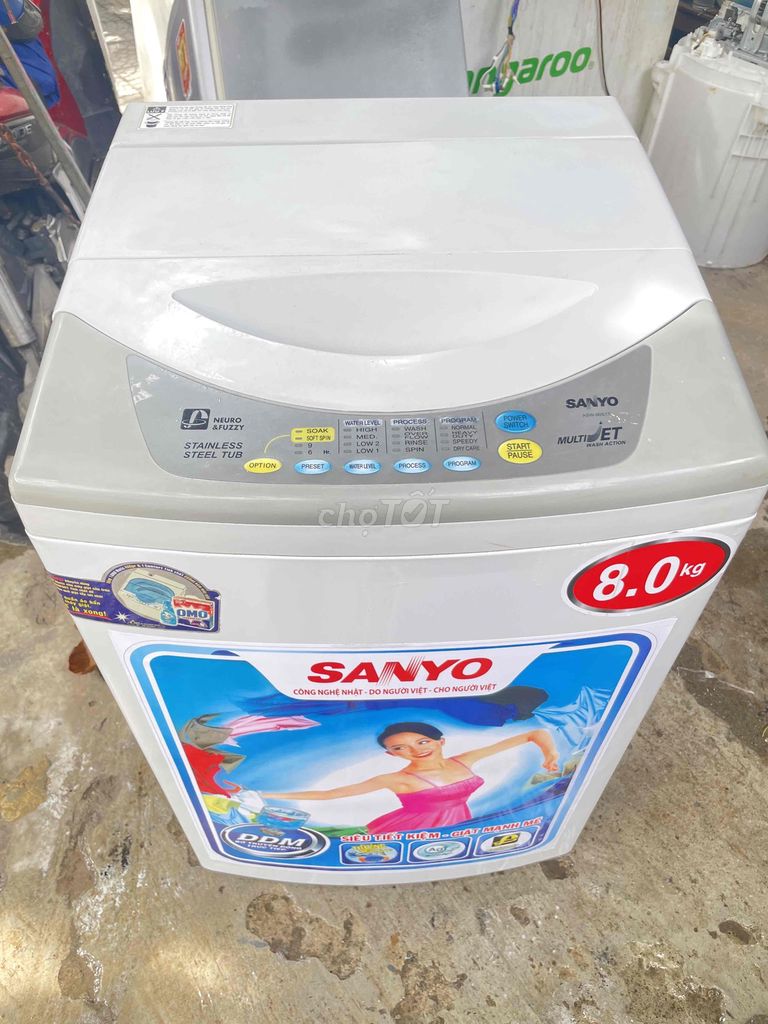 Máy giặt Sanyo 8.0 kg Trắng. Mua bán Máy giặt tại Quận Liên Chiểu Đà Nẵng được đăng bởi MAI HỒ hình 1