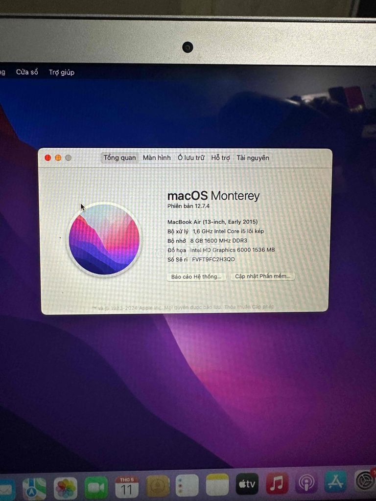 Apple MacBook Air i5 8GB Bạc. Mua bán Laptop tại Quận Bình Tân Tp Hồ Chí Minh được đăng bởi Hau chua hình 1