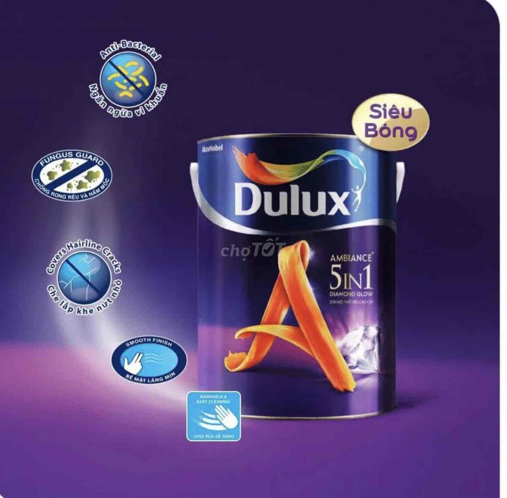 Sơn Dulux Ambiance 5in1 Diamond Glow Cao Cấp 15L