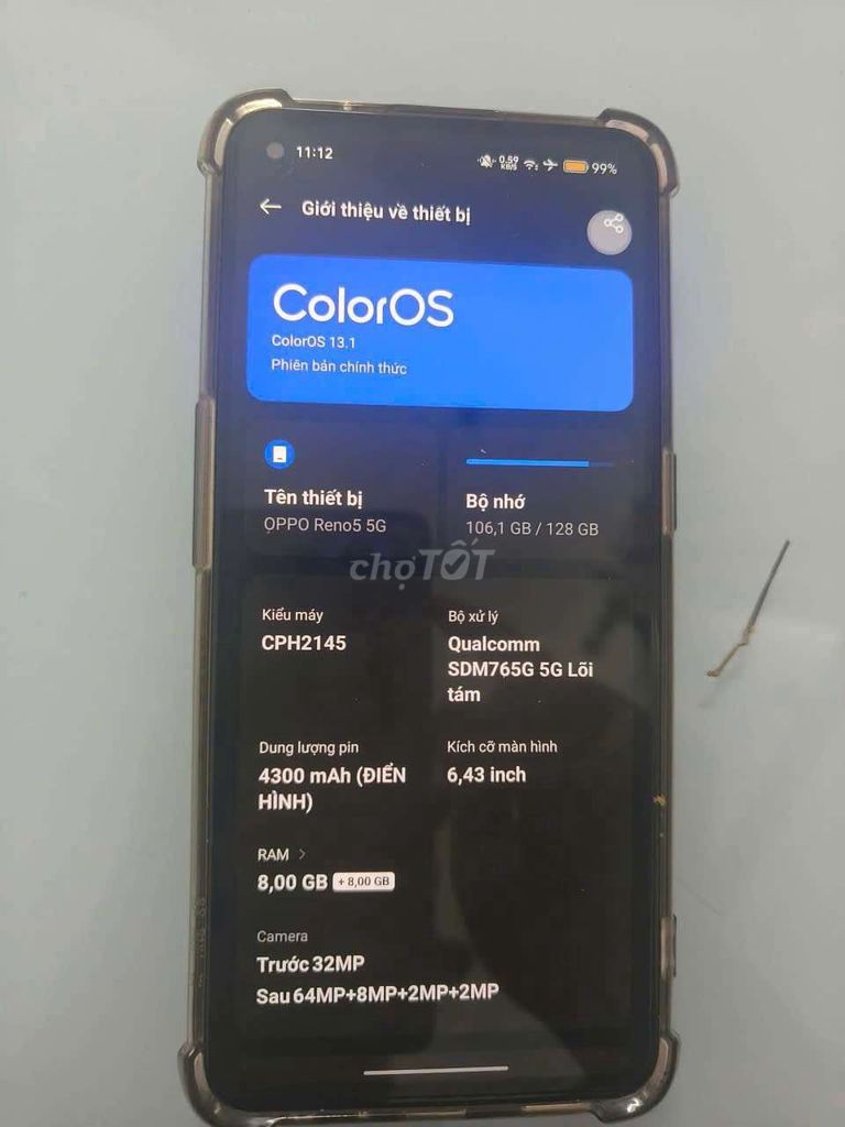 OPPO Reno5 5G 128GB Vàng. Mua bán Điện thoại tại Quận Cầu Giấy Hà Nội được đăng bởi minh hình 1