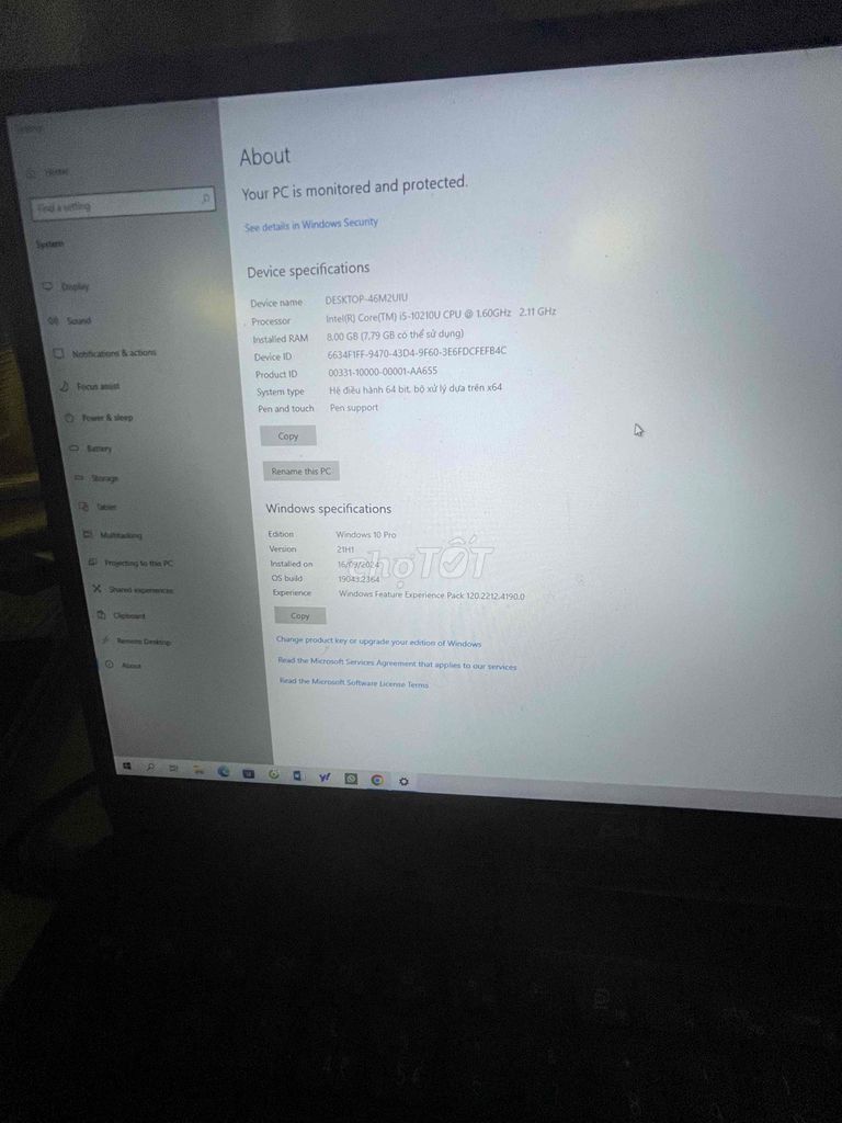 Laptop Dell Vostro 5590,Máy bị gãy bản lề bên phải. Mua bán Laptop tại Quận Nam Từ Liêm Hà Nội được đăng bởi Ben Hoàng hình 1