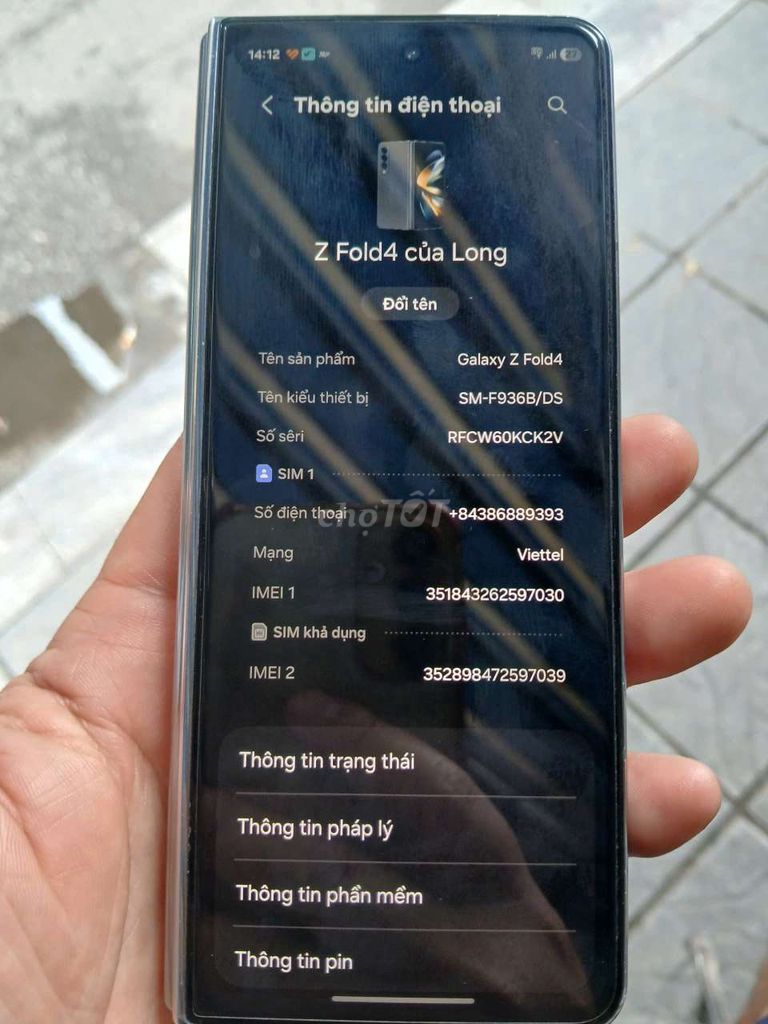 Samsung Galaxy Z Fold4 Đen. Mua bán Điện thoại tại Huyện Hoài Đức Hà Nội được đăng bởi Long hình 1