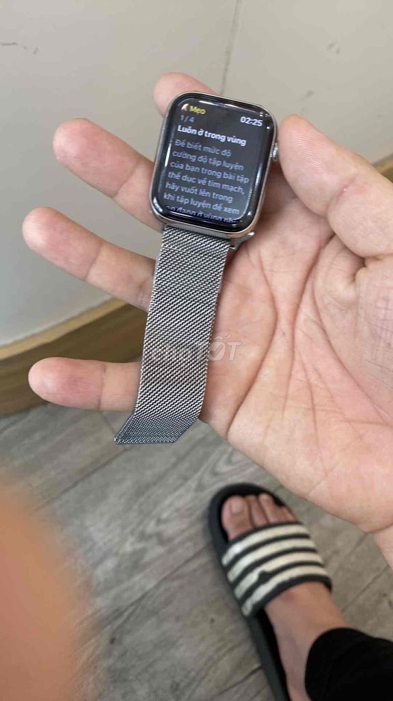 Apple Watch Seri 4 Trắng Thép 44mm Lte