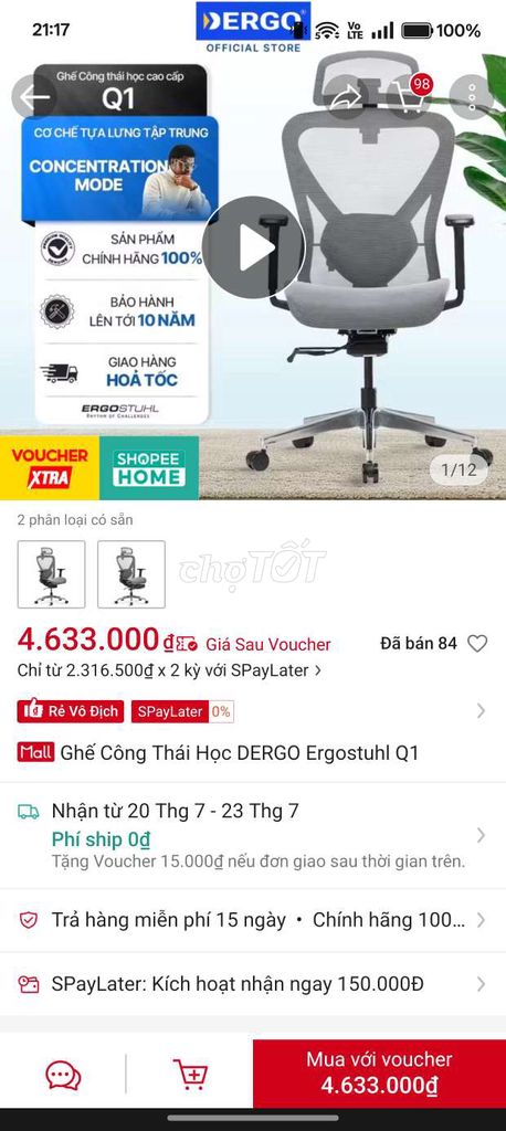 Ghế công thái học DERGO Q1 lưới Xám. Mua bán Đồ dùng văn phòng tại Thành phố Thuận An Bình Dương được đăng bởi kha hình 1