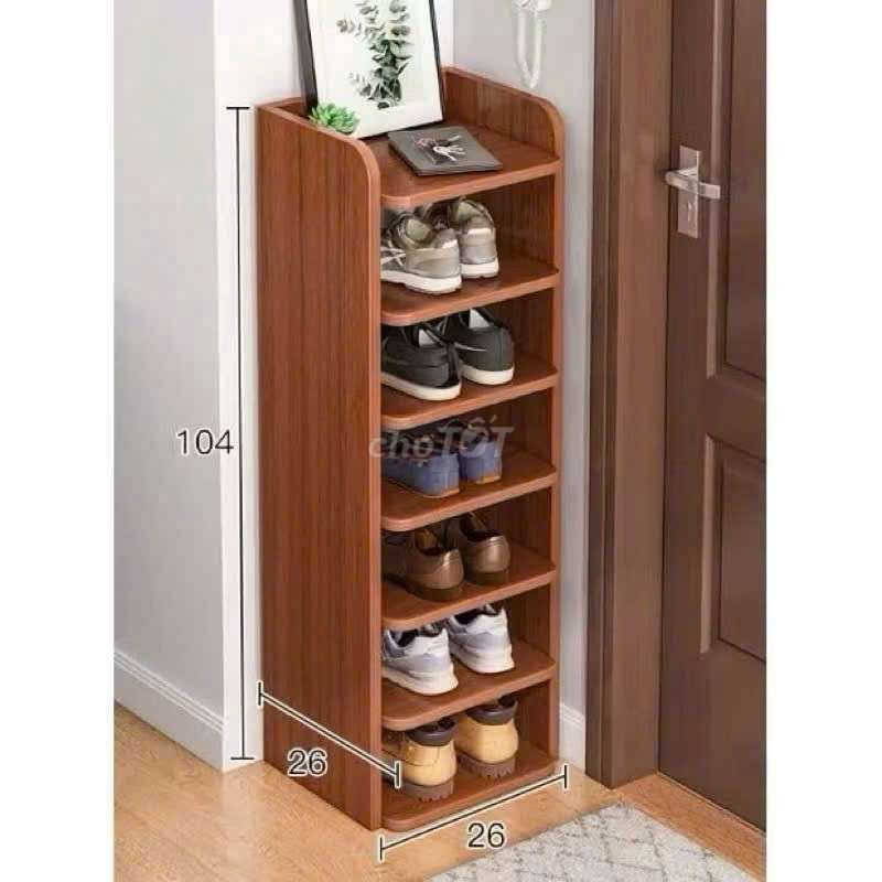 Kệ giày Gỗ Nâu 7 tầng 26x26x104cm. Mua bán Tủ, kệ gia đình tại Quận Cẩm Lệ Đà Nẵng được đăng bởi Mimon shop hình 1