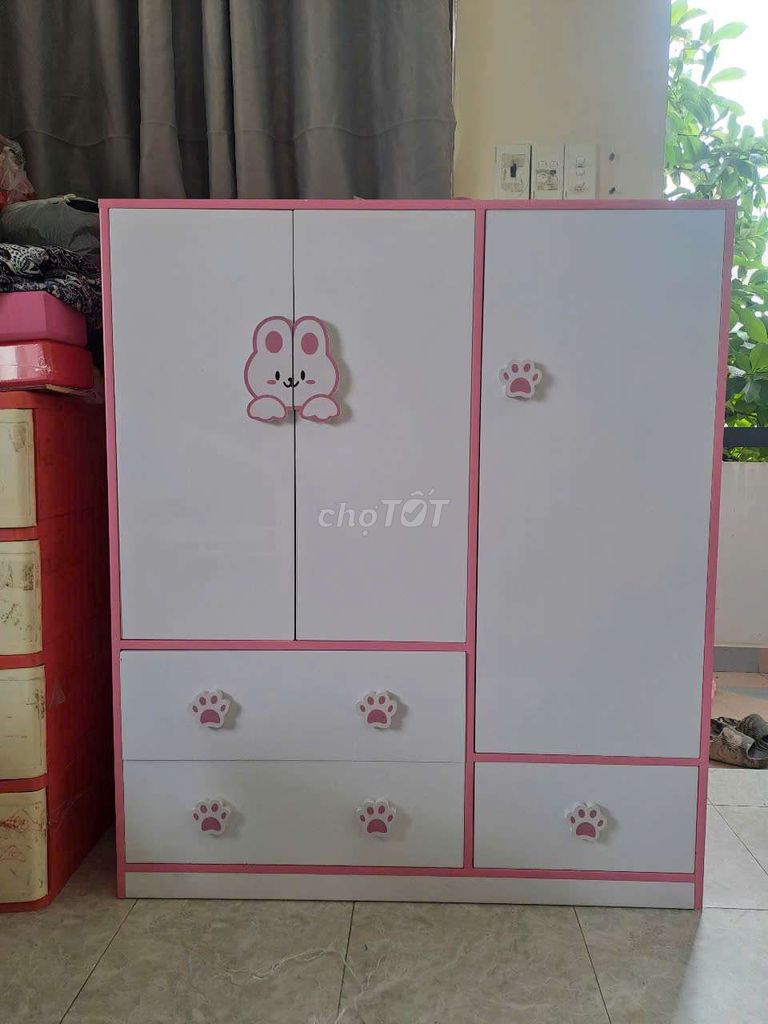 Tủ quần áo cho bé yêu kt 1m25x1m05x40 #new