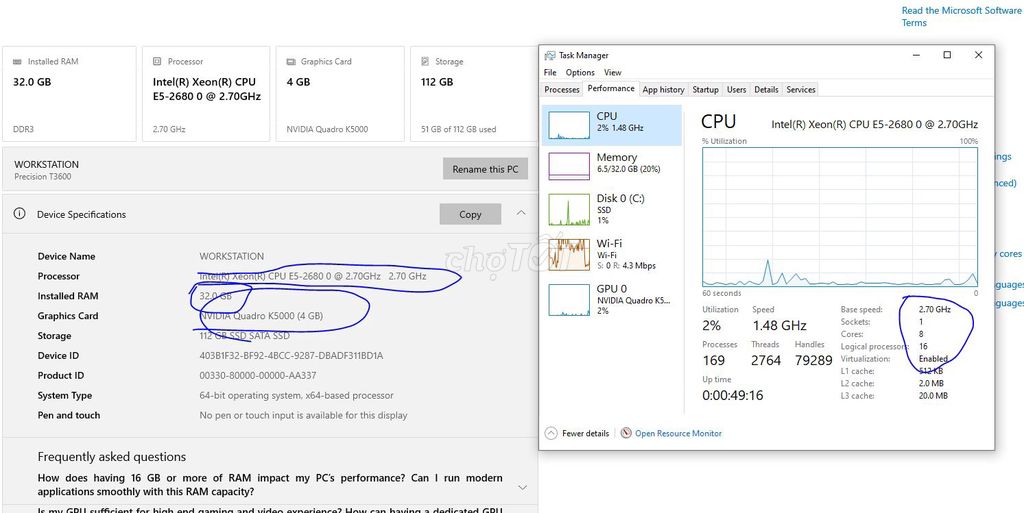 Dell Precision T3600 32GB RAM vga k5000. Mua bán Máy tính để bàn tại Quận 12 Tp Hồ Chí Minh được đăng bởi Kenvin Ka hình 1