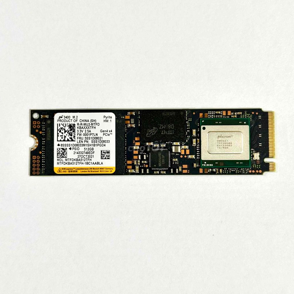 Ổ Cứng SSD Micron 3400 M2-PCIe Gen 4×4 512GB