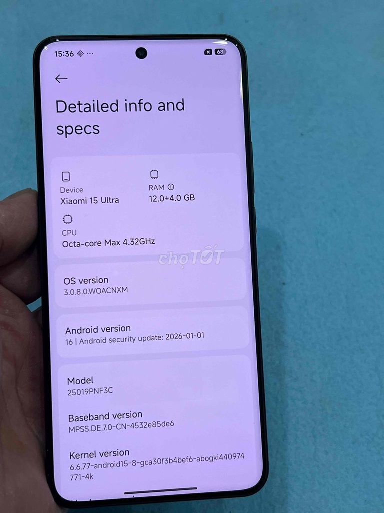 Xiaomi 15 Ultra 12/256GB Đen. Mua bán Điện thoại tại Quận Hoàng Mai Hà Nội được đăng bởi Nguyennoi hình 1