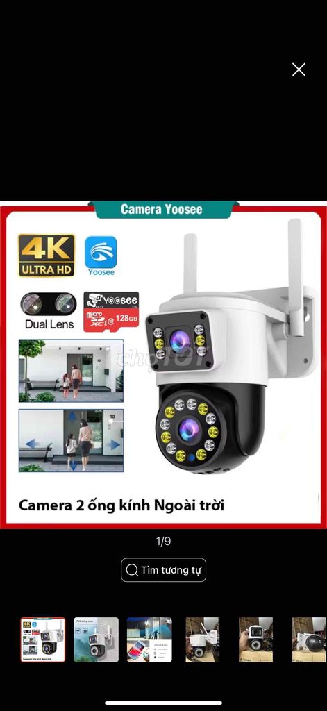 Camera Yoosee 2 mắt ngoài trời 8Mp 360 độ siêu nét