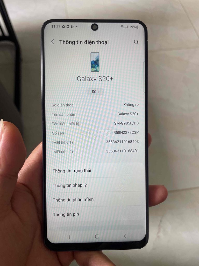 Samsung Galaxy S20 Plus 128GB xanh ngọc như ảnh. Mua bán Điện thoại tại Quận Hoàng Mai Hà Nội được đăng bởi Điện lạnh TTp hình 1