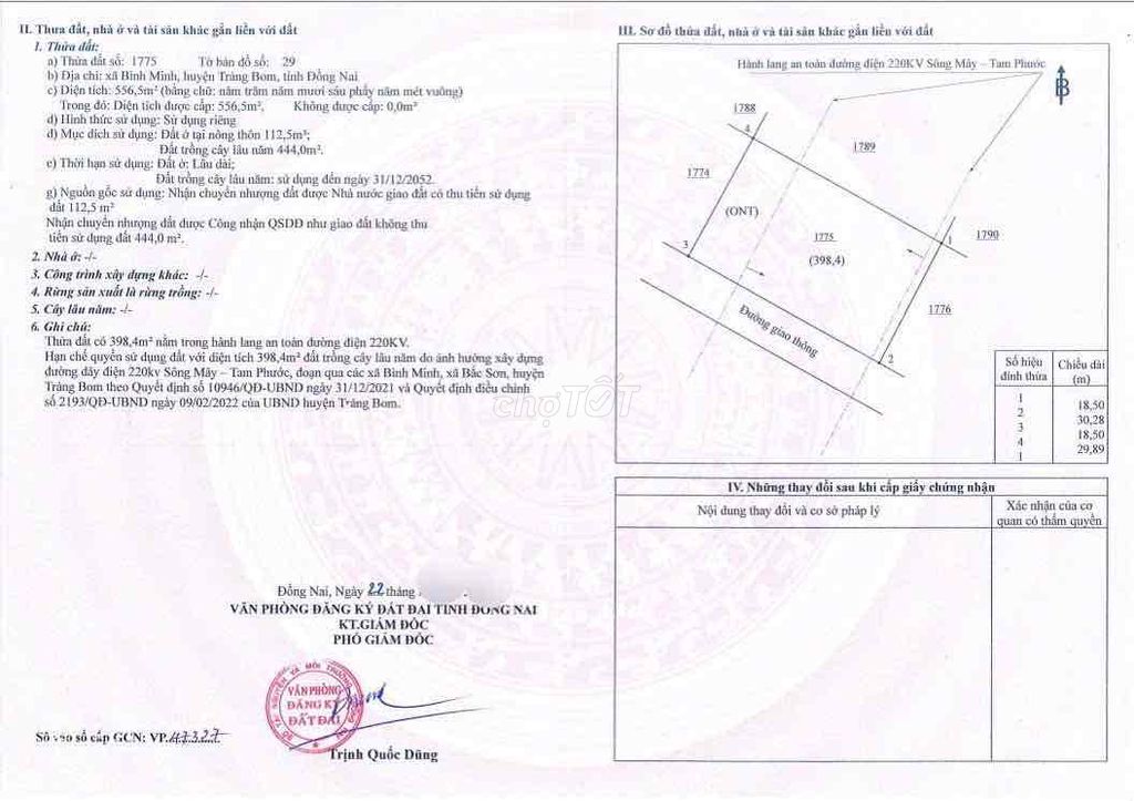 556M2 SO RIENG THO CU GẦN TĐC BÌNH MINH TRƯỜNG HỌC MỚI XÂY