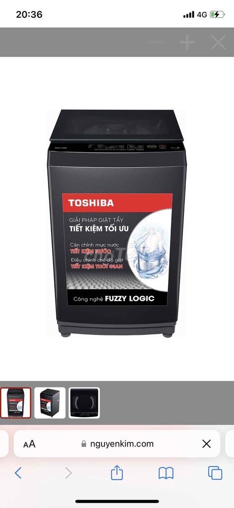 Máy giặt Toshiba 8kg, TẶNG chân máy giặt, bọc máy