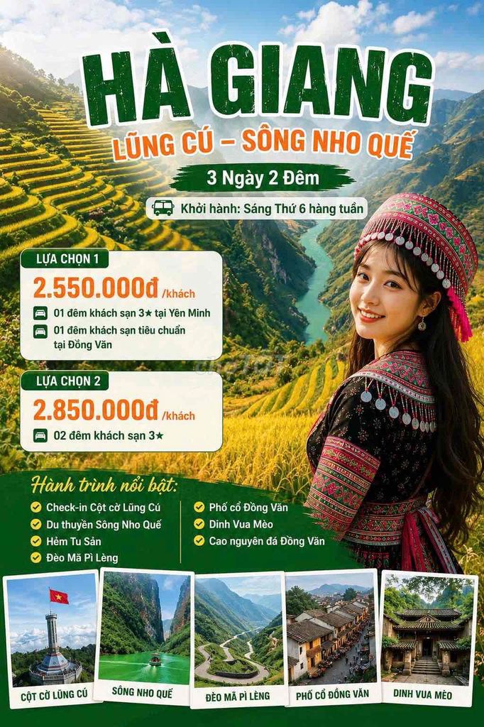 Tour Hà Giang 3N2Đ 3 sao Thứ 6. Du lịch tại Quận Đống Đa Hà Nội được đăng bởi Nguyễn Anh Thư hình 1