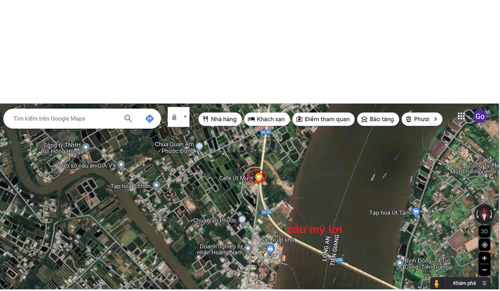 Bán đất 1856m2,sát Quốc Lộ 50,cầu Mỹ Lợi, Phước Đông, Cần Đước Long An