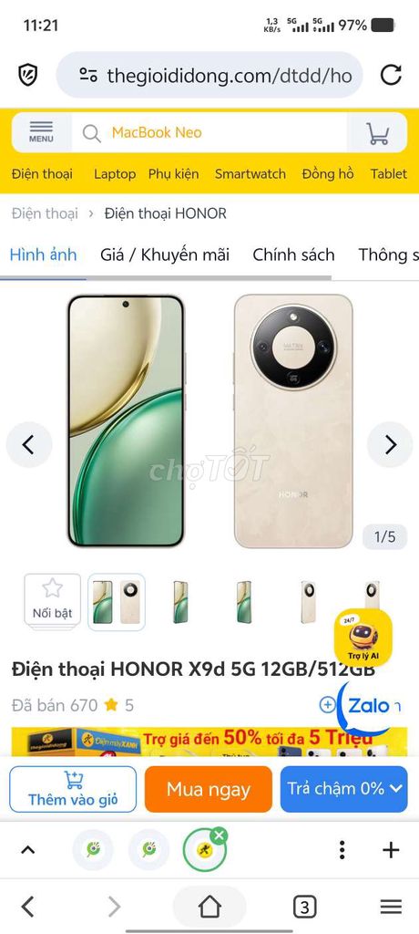 Honor X9d 5G 12GB/512GB Vàng. Mua bán Điện thoại tại Quận Bình Tân Tp Hồ Chí Minh được đăng bởi Dũng Vũ hình 1