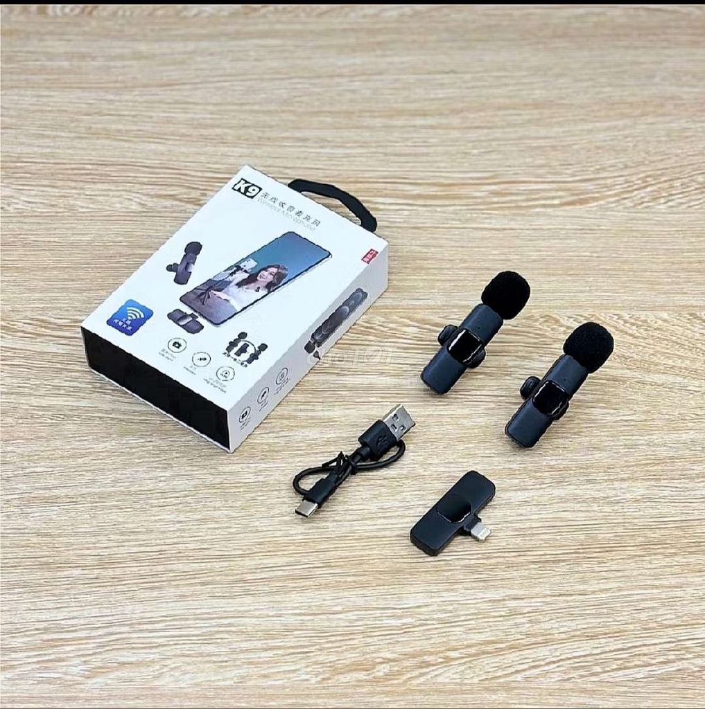 Microphone không dây K9 Đen. Mua bán Thiết bị đeo thông minh tại Huyện Đức Hòa Long An được đăng bởi Kiên Kiên hình 1