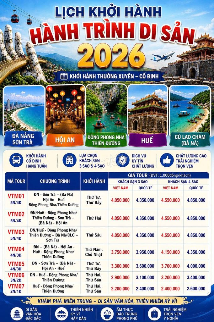Tour du lịch Miền Trung. Du lịch tại Quận 1 Tp Hồ Chí Minh được đăng bởi Bích Phượng An Huy Travel hình 1