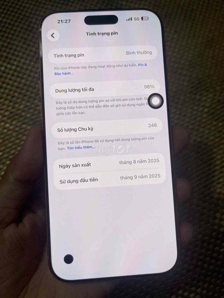 iphone 17 Promax 256G bản khay sim đã ẩn icl. Mua bán Điện thoại tại Thành phố Bắc Giang Bắc Giang được đăng bởi Anh D hình 1