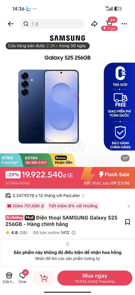 Samsung Galaxy S25 256GB Xanh. Mua bán Điện thoại tại Quận Thanh Khê Đà Nẵng được đăng bởi h hình 1