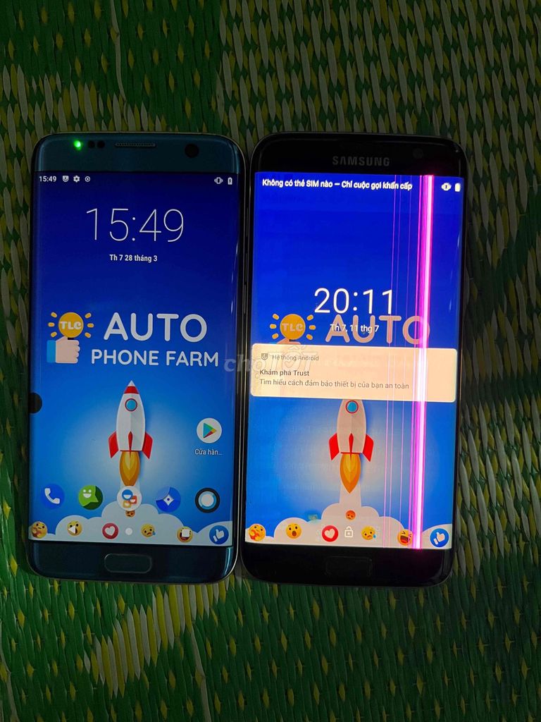 Samsung S7 Edge Xanh Màn hình bị đốm với sọc. Mua bán Điện thoại tại Thị xã Phổ Yên Thái Nguyên được đăng bởi anhtuan hình 1