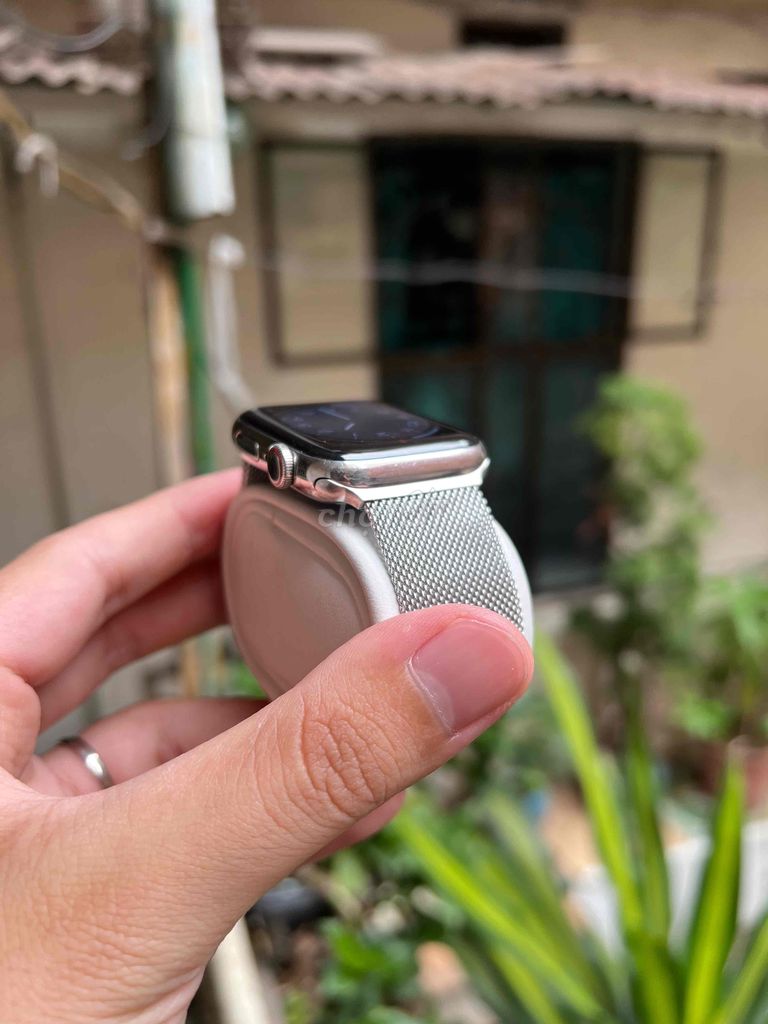 🍎 Apple Watch Series 4 44mm Thép Trắng LTE 🇺🇸