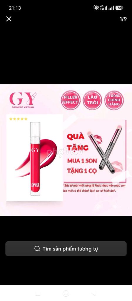Son kem GY Cosmetic Vietnam GY01 Đỏ. Mua bán Phụ kiện thời trang khác tại Thành phố Trà Vinh Trà Vinh được đăng bởi ngọc yến 84 bách hóa tổng hợp  hình 1