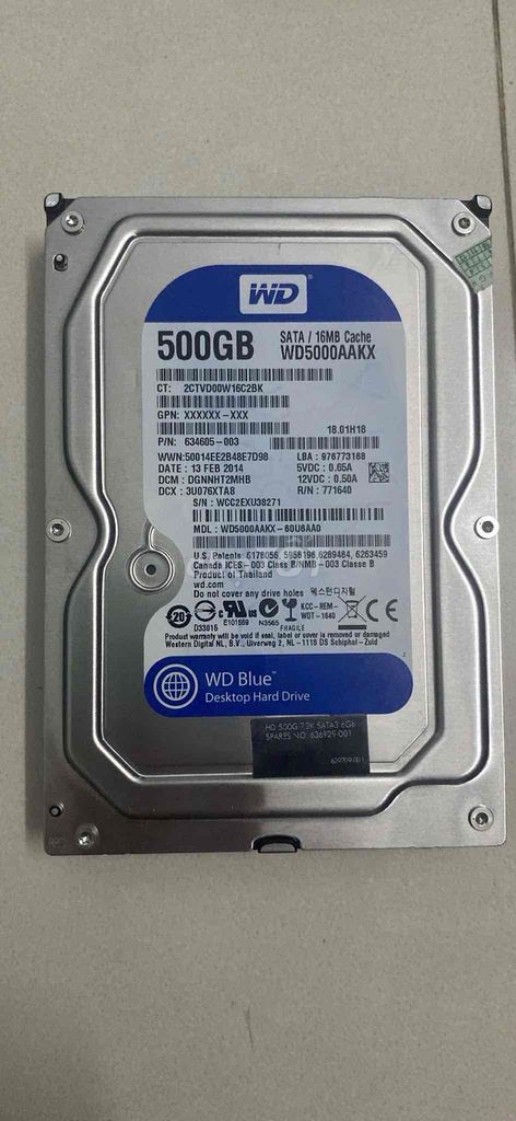 Ô cứng WD 3,5" 500gb sức khoẻ 100%