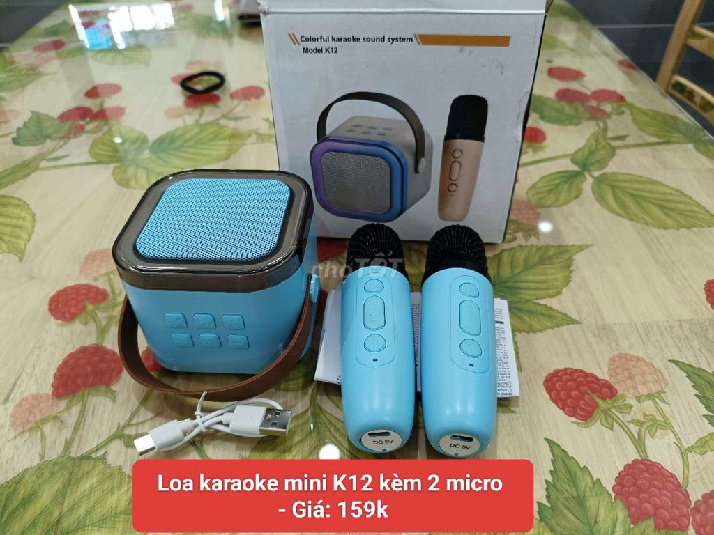Loa karaoke mini K12 kèm 2 micro