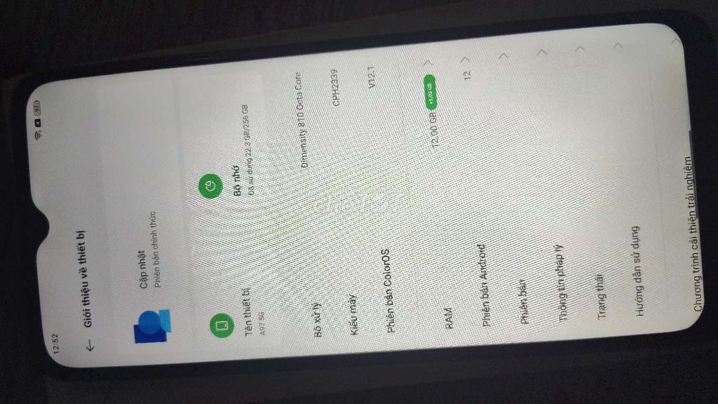 Oppo A97 5G 256GB Đen. Mua bán Điện thoại tại Huyện Lộc Ninh Bình Phước được đăng bởi Duy Quang hình 1