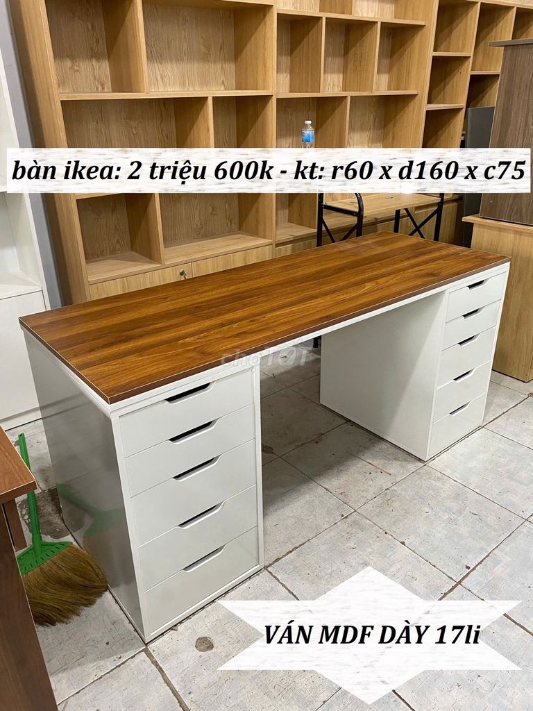 SALE: BÀN IKEA & BÀN LÀM VIỆC PC DÀI 1M6 ( TRẮNG )