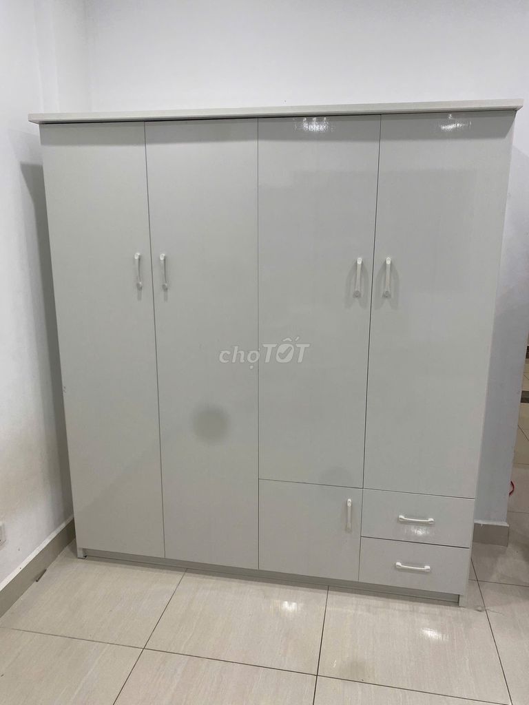 Tủ quần áo Nhựa Đài Loan Trắng 4 cánh Mới. Mua bán Tủ, kệ gia đình tại Quận Cầu Giấy Hà Nội được đăng bởi Nội thất nhựa Hà Nội  hình 1